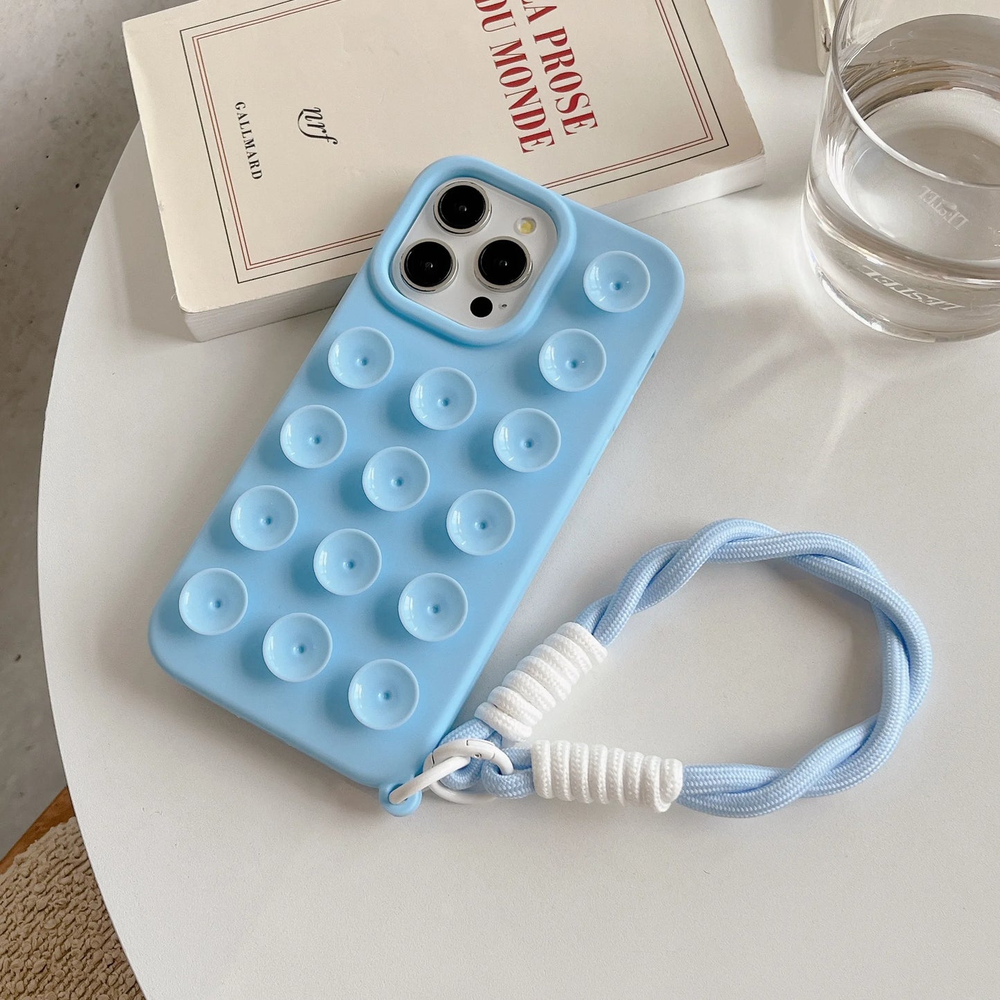 Cute Creative Lanyard Suction Cup Case for 16 15 plus 14 13 12 11 Pro Max INS Extra Gadget Holder Funny Silicone Cover