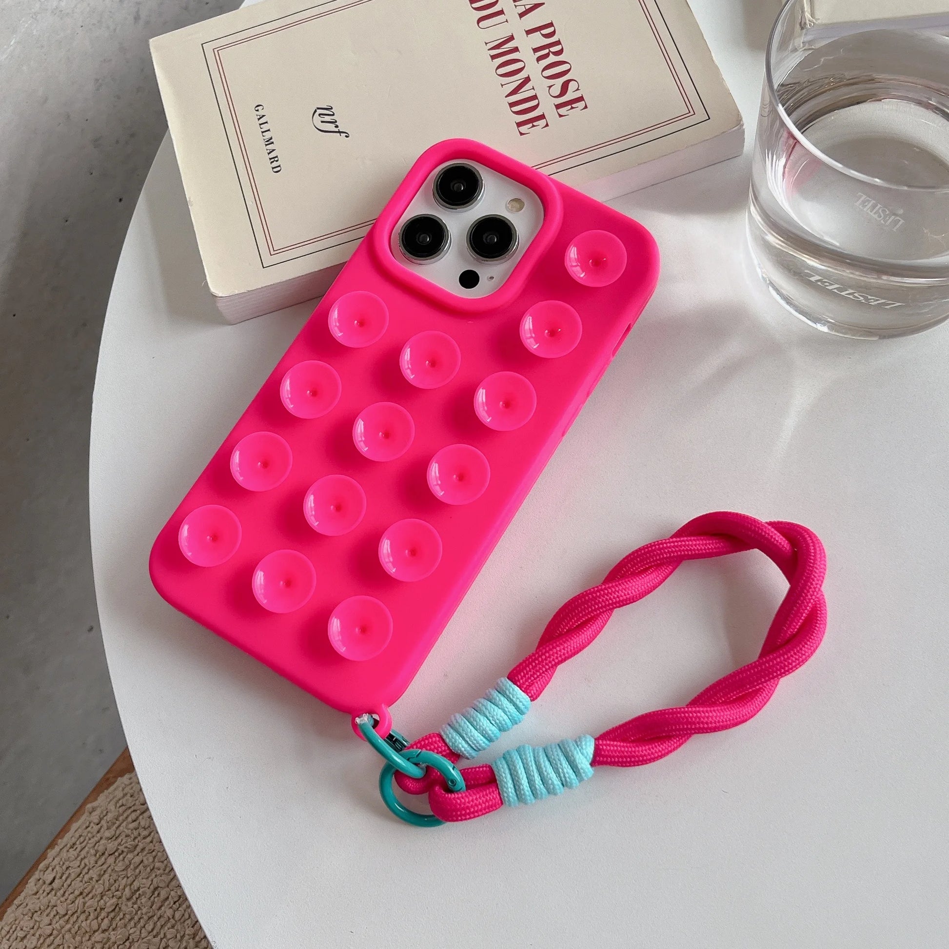 Cute Creative Lanyard Suction Cup Case for  16 15 plus 14 13 12 11 Pro Max INS Extra Gadget Holder Funny Silicone Cover